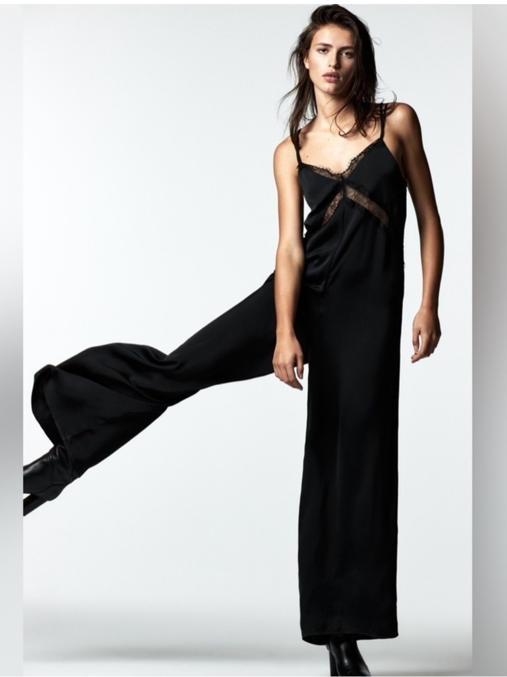 🔑 Zara Satin Lace Jumpsuit | Size S